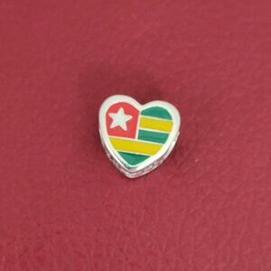 Pandora Togo Flag Charm I Love Togo Heart Charm Bead with box
